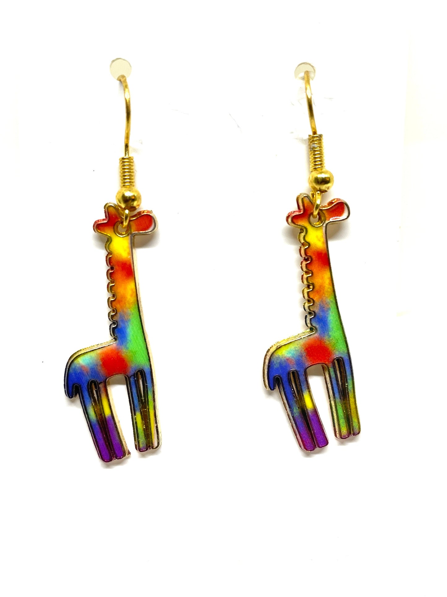 Giraffe Earrings, Stylish Giraffe Earrings, Colorful Giraffe Earrings, Giraffe Jewelry, Wildlife Themed Jewelry, Gift for Her, Christmas