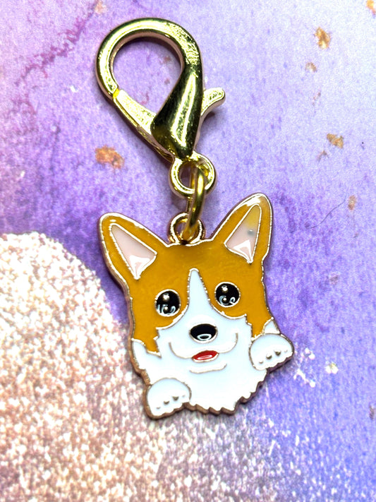 Sweet Dog Purse Charms Bag Charms Keychain Charms Zipper Pulls Colorful Dog Accessories Gift for Dog Lovers
