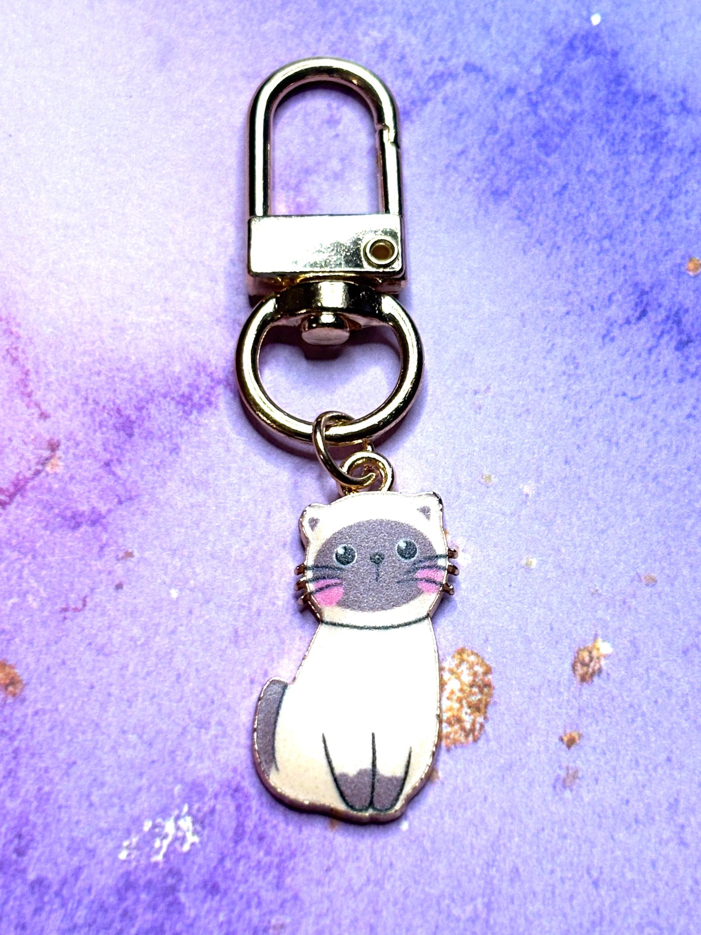 Darling Cats Purse Charms Bag Charms Keychain Charms Zipper Pulls Colorful Cat Accessories Gift for Cat Lovers Feline gifts