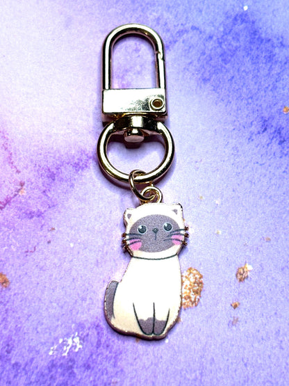 Darling Cats Purse Charms Bag Charms Keychain Charms Zipper Pulls Colorful Cat Accessories Gift for Cat Lovers Feline gifts