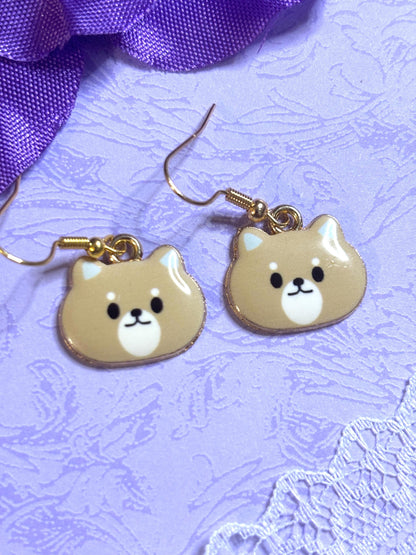 Cute Cat Face Earrings Enamel Cat Jewelry Gold Plated Lightweight Hypoallergenic Hooks Adorable Gift for Cat Lovers in Fun Colors