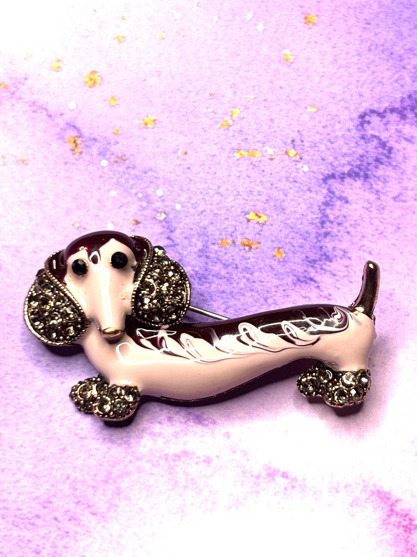 Rhinestone and Enamel Dog Broaches Pins Sparkling Dachshund Scottie and Labrador Jewelry Colorful Gem Dog Broach Cute Pins for Women