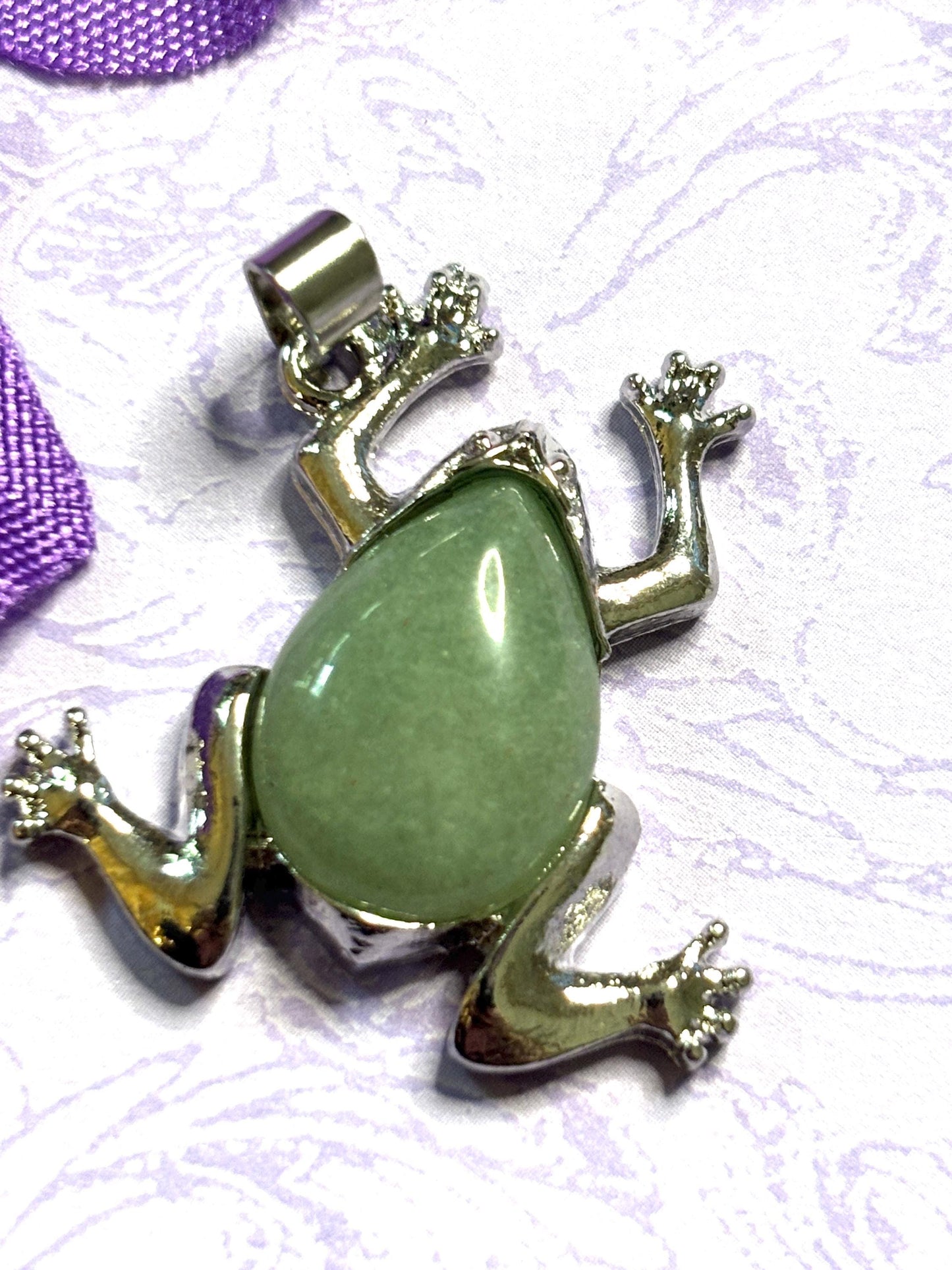 Natural Stone Frog Pendant Necklaces with Silver Accents and 925 Silver Chain in Six Gemstone Color Options Nature Lover Jewelry
