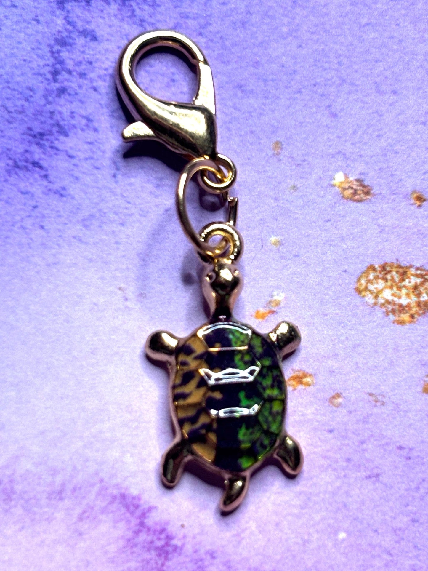Colorful Turtle Purse Charm Enamel Turtle Bag Charm Cute Turtle Keychain Zipper Pull Colorful Turtle Gift Gold Lobster Clasp Marine Life
