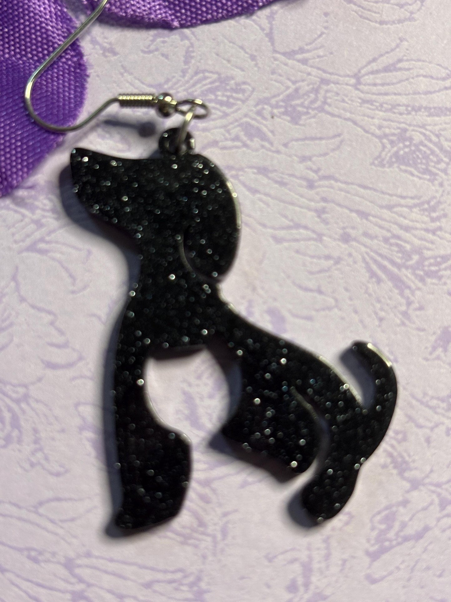 Dachshund Earrings Dog Lover Jewelry Laser Cut Acrylic Rhinestone Doxie Earrings Hypoallergenic Hooks Gift for Dachshund Owners