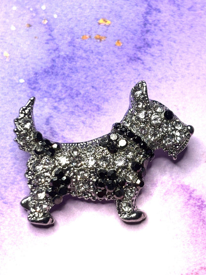 Rhinestone and Enamel Dog Broaches Pins Sparkling Dachshund Scottie and Labrador Jewelry Colorful Gem Dog Broach Cute Pins for Women