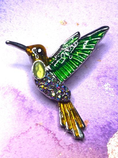 Rhinestone Bird Broaches Pins Sparkling Hummingbird Peacock and Flamingo Jewelry Colorful Gem Bird Broach Cute Pins for Women