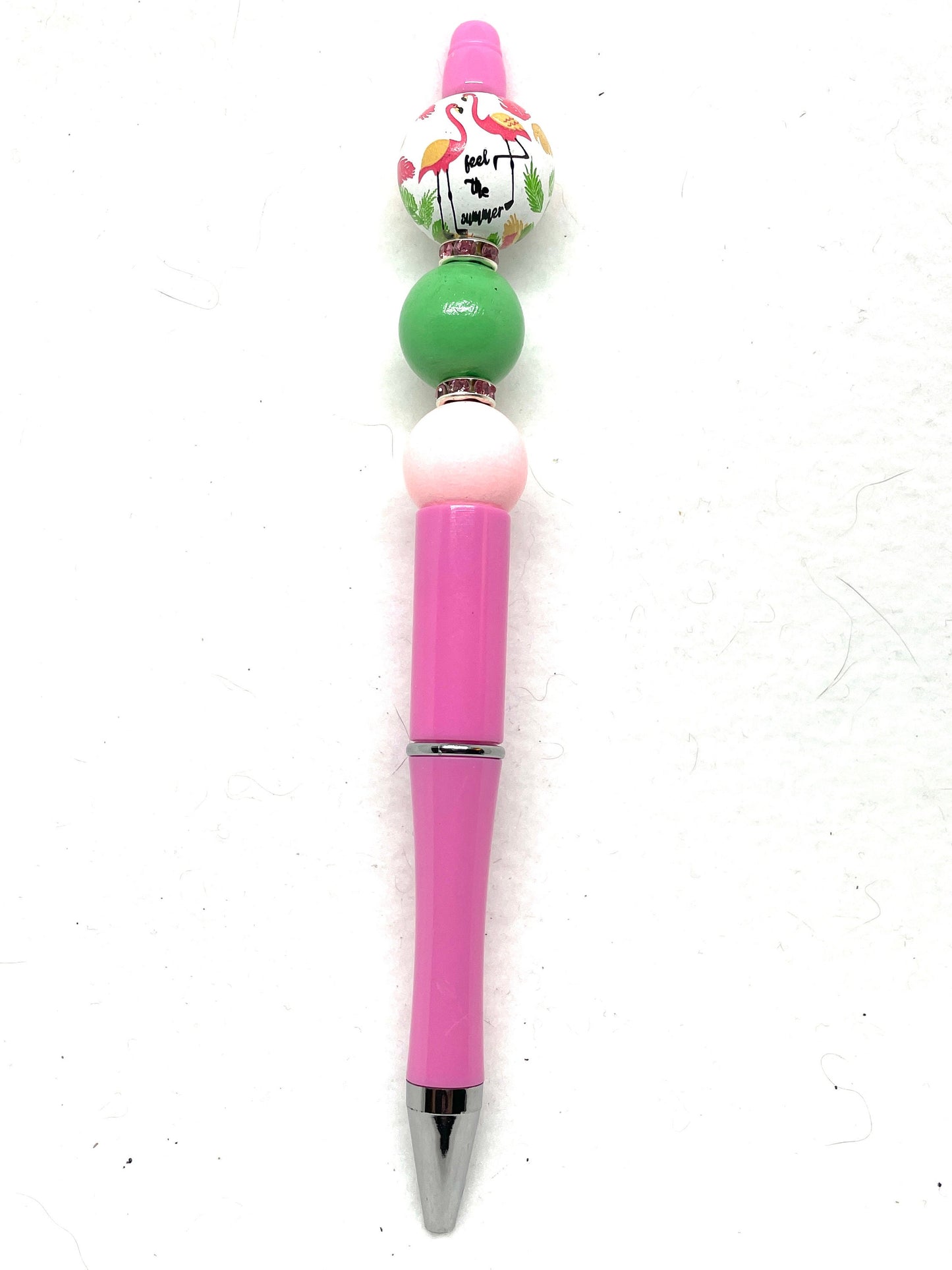 Flamingo Beaded Pens, Fun Flamingo Pens, Flamingo Lover's Pens, Free Refills, Black Ink, My Katz Designs