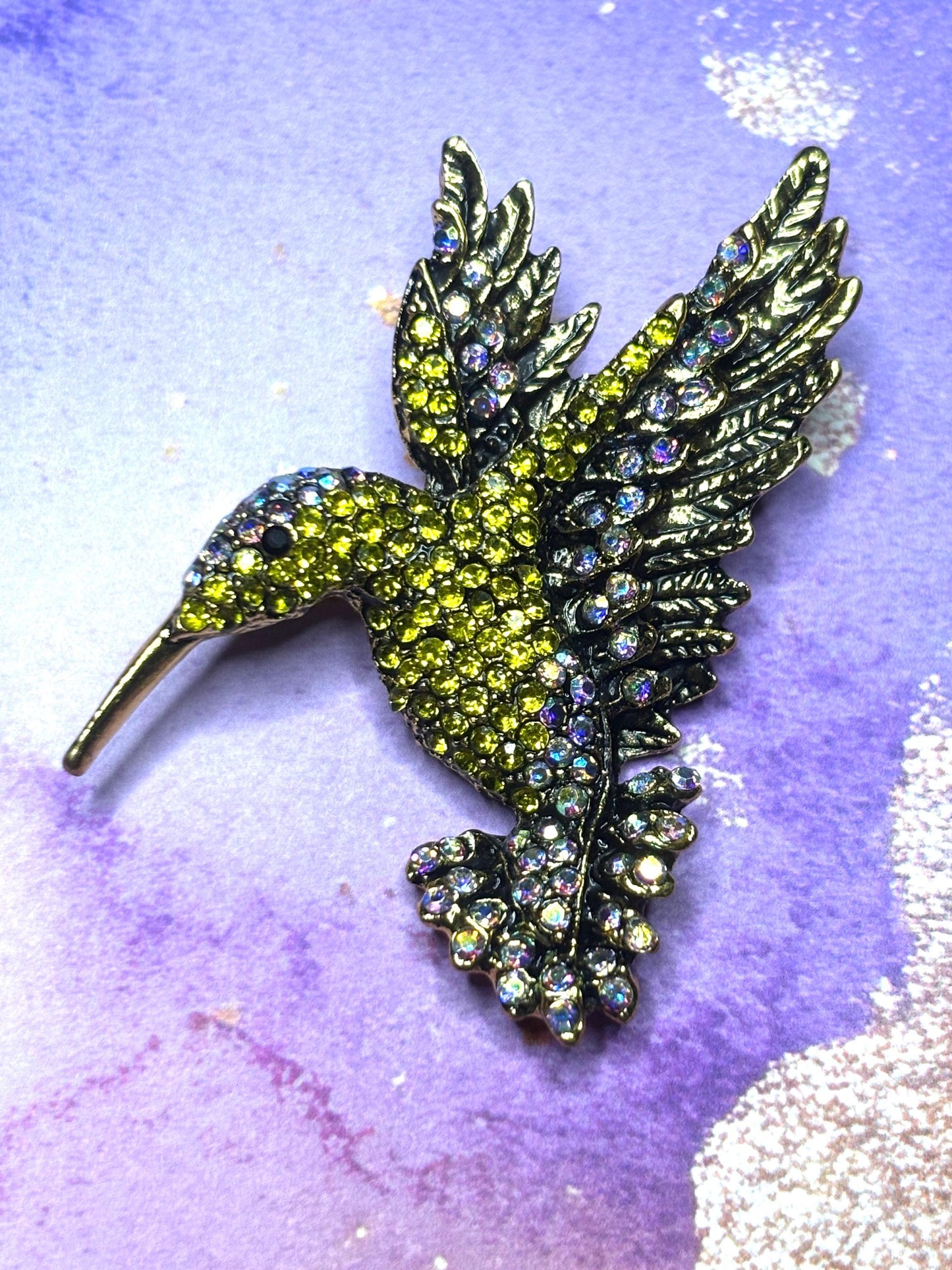 Rhinestone Bird Broaches Pins Sparkling Hummingbird Peacock and Flamingo Jewelry Colorful Gem Bird Broach Cute Pins for Women