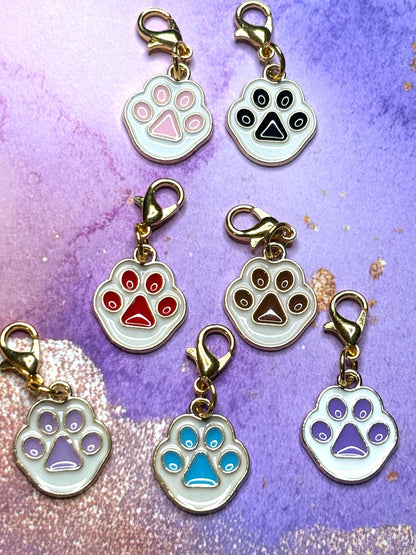 Paw Print Purse Charms Bag Charms Keychain Charms Zipper Pulls Colorful Pet Accessories Gift for Animal Lovers Cat Lovers, Dog Lovers Pets