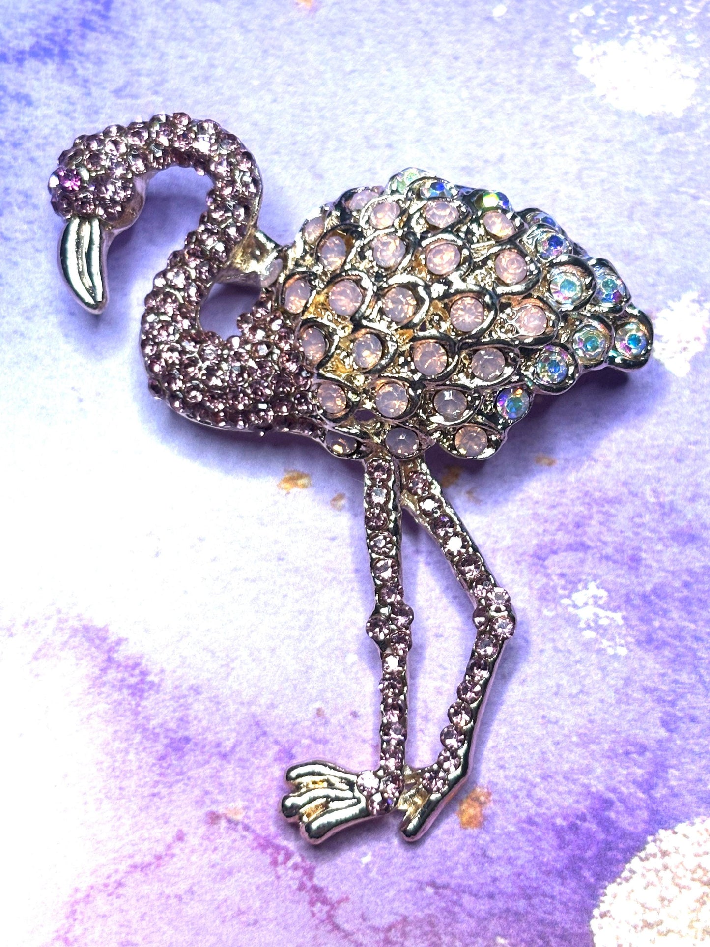 Rhinestone Bird Broaches Pins Sparkling Hummingbird Peacock and Flamingo Jewelry Colorful Gem Bird Broach Cute Pins for Women