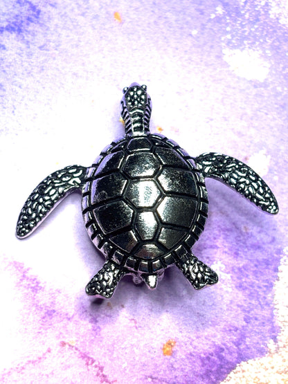 Silver Turtle Broaches Pins Ocean Animal Jewelry Sparkling Sea Turtle Accessories Cute Silver Beaded Broach Gift for Women