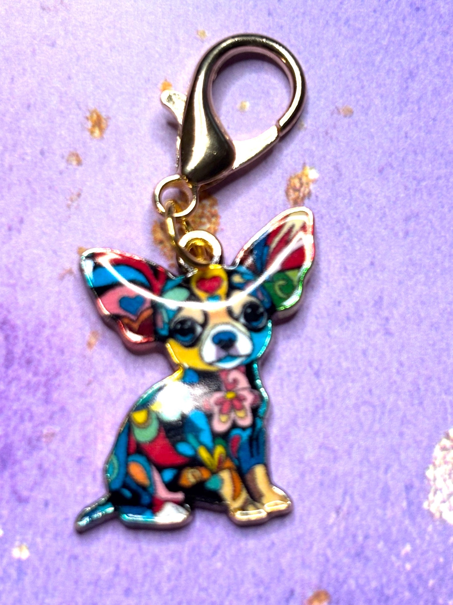 Chihuahua Purse Charms Bag Charms Keychain Charms Zipper Pulls Colorful Dog Accessories Gift for Chihuahua Lovers Dog Lovers Pet Lovers
