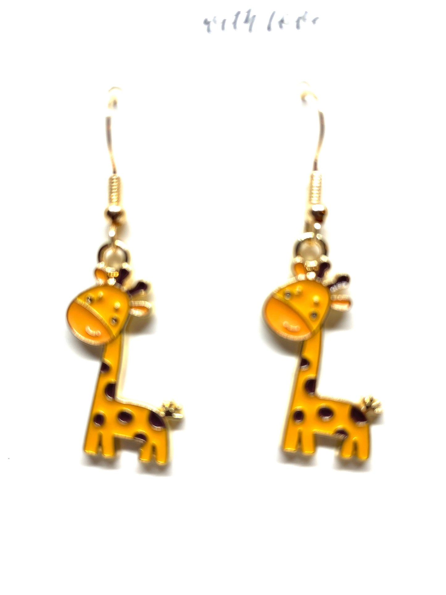 Colorful Giraffe Earrings, Giraffe Earrings, Animal Earrings, Giraffe Jewelry, Animal Lovers Jewelry, Enamel and Gold Giraffe Earrings