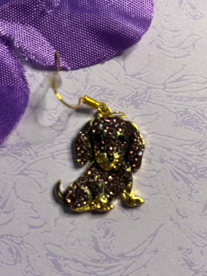 Dachshund Earrings Dog Lover Jewelry Laser Cut Acrylic Rhinestone Doxie Earrings Hypoallergenic Hooks Gift for Dachshund Owners