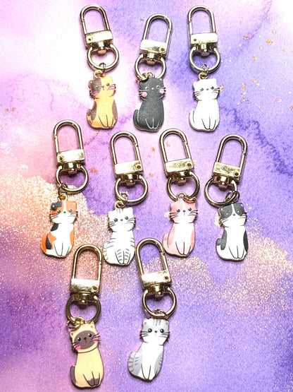 Darling Cats Purse Charms Bag Charms Keychain Charms Zipper Pulls Colorful Cat Accessories Gift for Cat Lovers Feline gifts