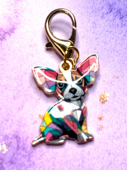 Chihuahua Purse Charms Bag Charms Keychain Charms Zipper Pulls Colorful Dog Accessories Gift for Chihuahua Lovers Dog Lovers Pet Lovers