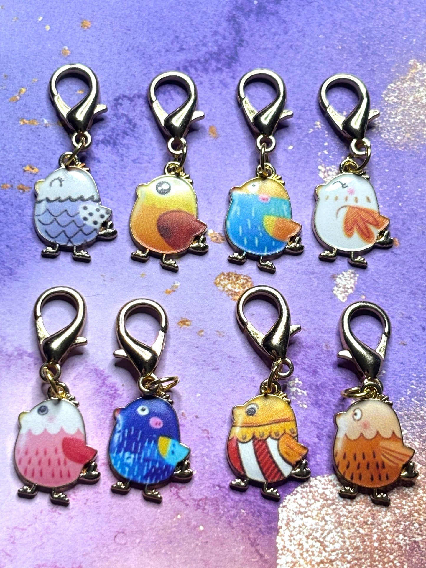 Little Chick Purse Charm Enamel Chick Bag Charm Cute Chick Keychain Zipper Pull Colorful Chick Gift Gold Lobster Clasp Chicken Lovers Farm