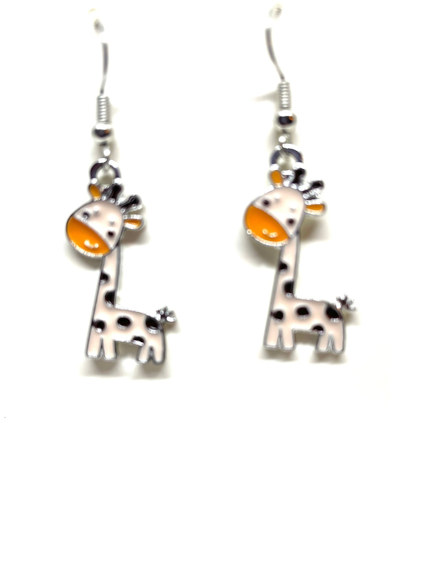 Colorful Giraffe Earrings, Giraffe Earrings, Animal Earrings, Giraffe Jewelry, Animal Lovers Jewelry, Enamel and Gold Giraffe Earrings