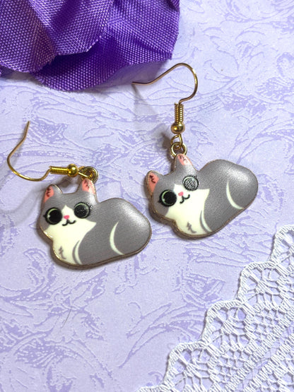 Cuddly Cat Earrings Enamel Cat Jewelry Gold Plated Lightweight Hypoallergenic Hooks Adorable Gift for Cat Lovers in Multiple Styles