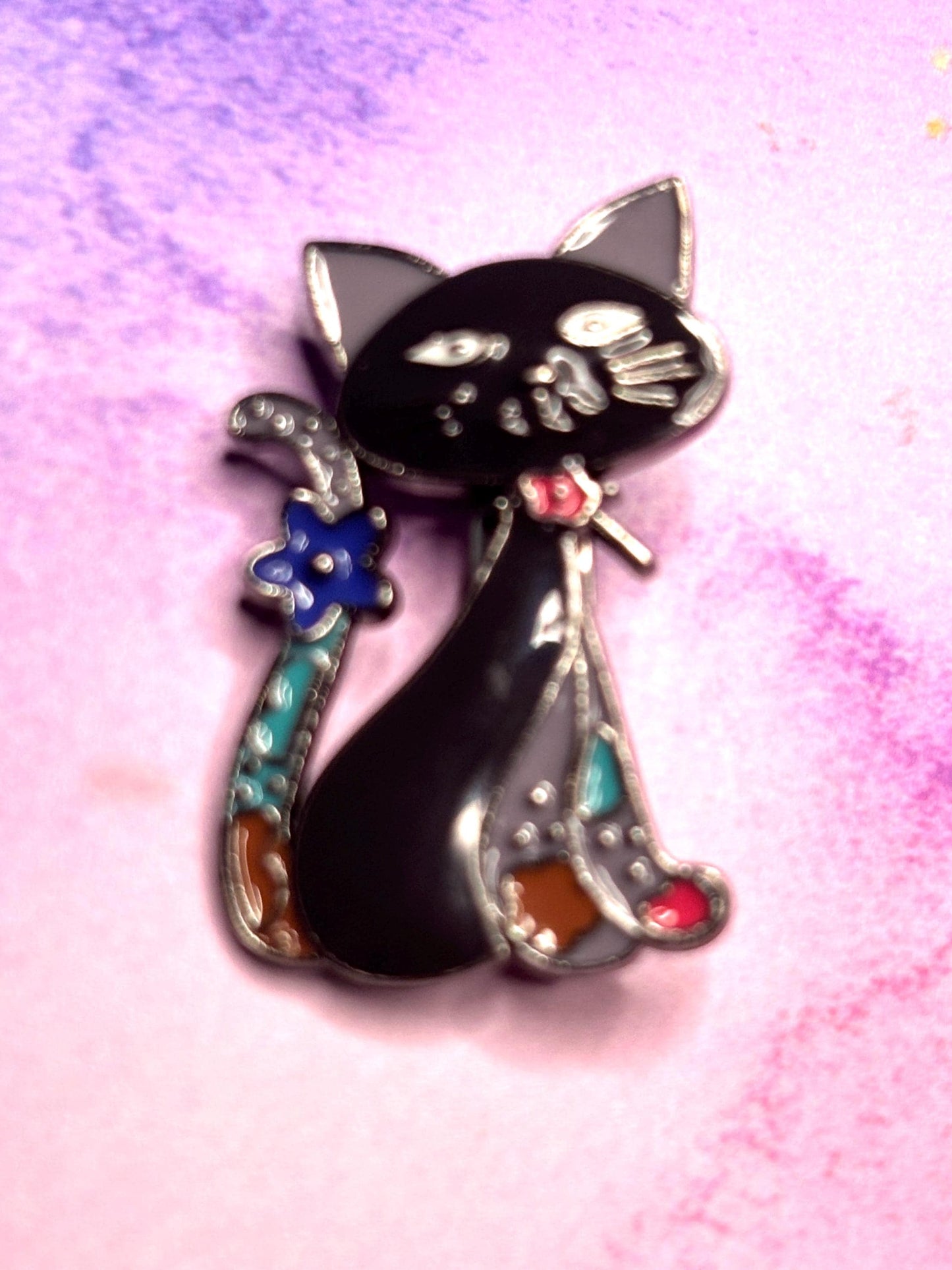 Fun Colorful Cat Broaches Pins Bright Kitty Jewelry Cute Multicolor Cat Broach Playful Animal Accessories with 5 Unique Cat Styles