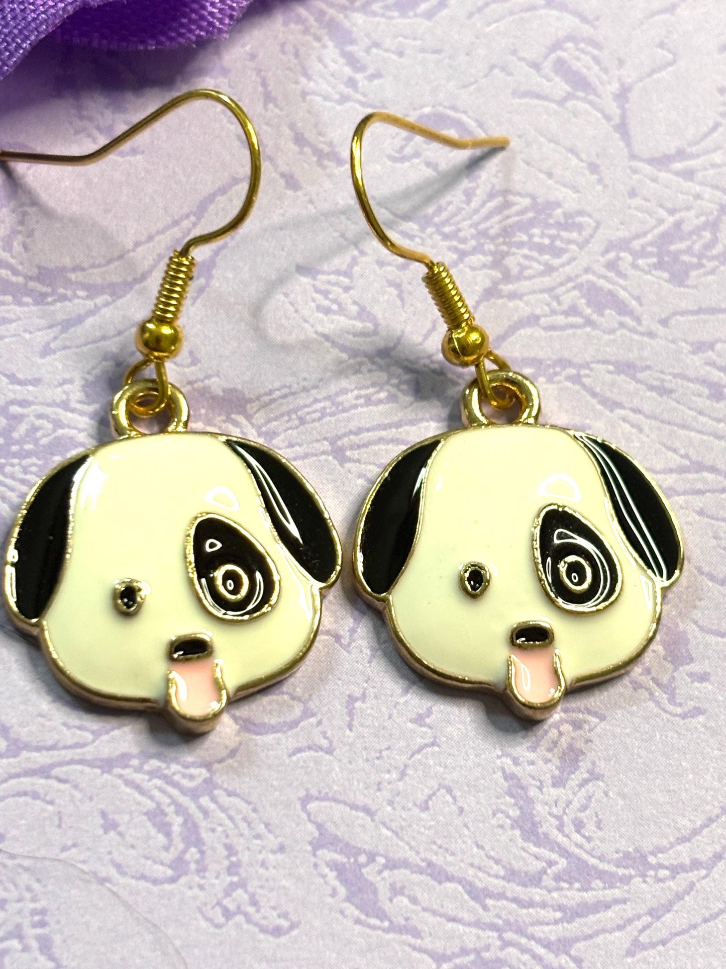 Puppy Dog Earrings with Vivid Enamel Colors Gold Plated Backs and Hypoallergenic Hooks Cute Gift for Dog Lovers and Pet Moms