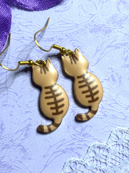 Floral Cat Earrings Enamel Cat Jewelry Gold Plated Lightweight Hypoallergenic Hooks Cute Cat Lover Gift in Floral and Animal Breed Styles