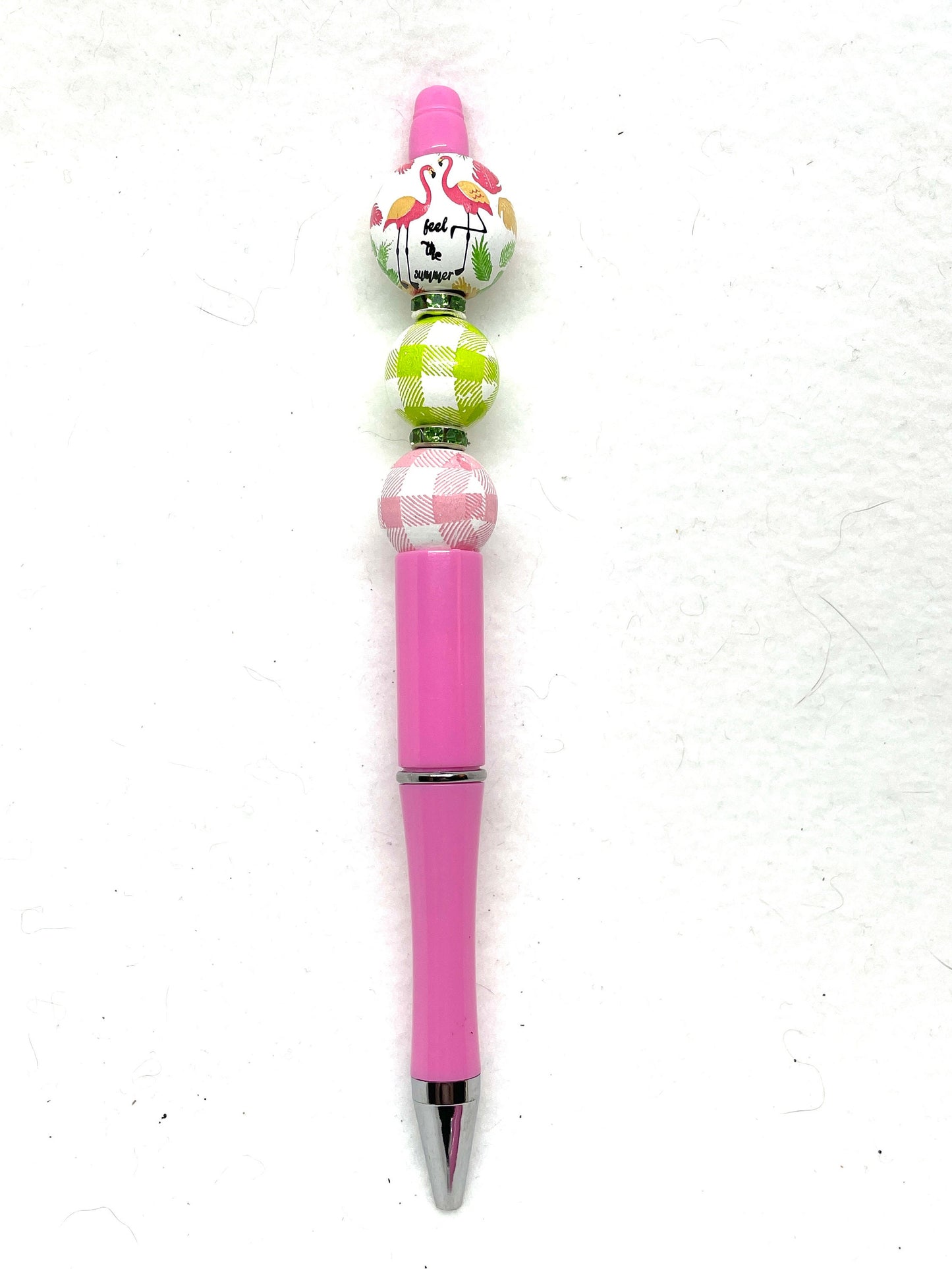 Flamingo Beaded Pens, Fun Flamingo Pens, Flamingo Lover's Pens, Free Refills, Black Ink, My Katz Designs