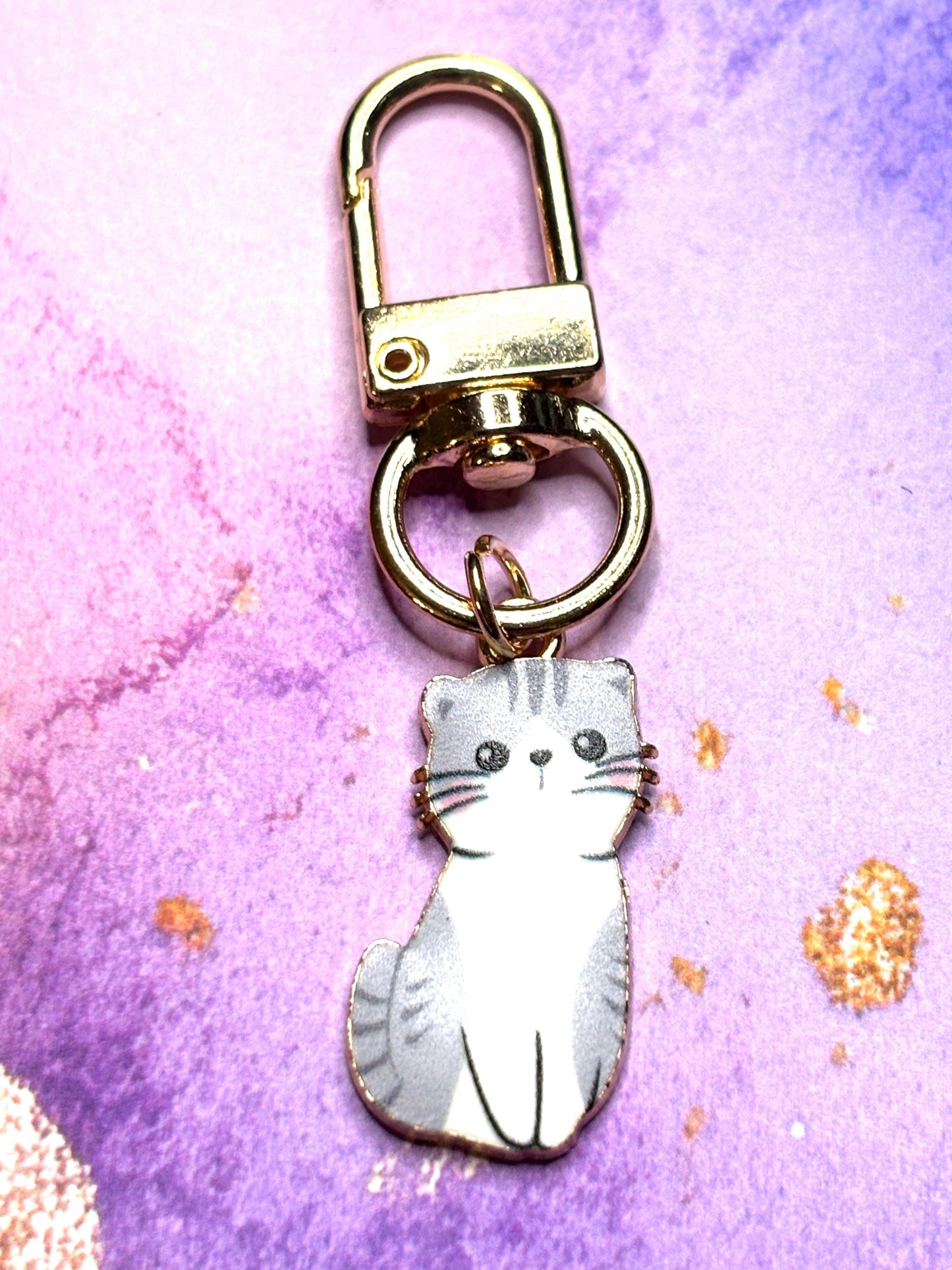Darling Cats Purse Charms Bag Charms Keychain Charms Zipper Pulls Colorful Cat Accessories Gift for Cat Lovers Feline gifts