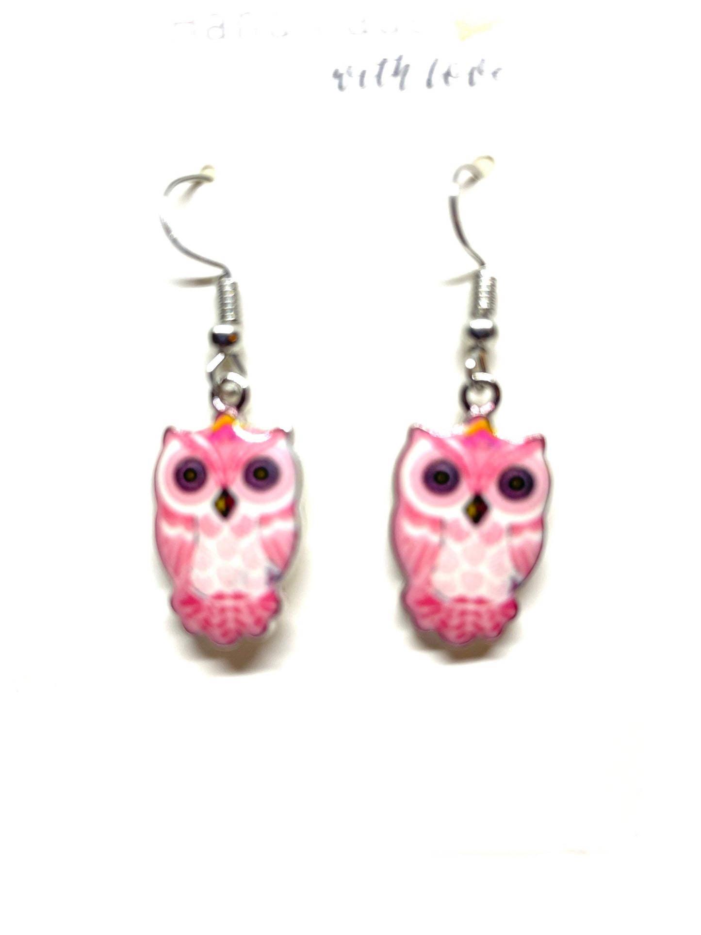 Colorful Owl Earrings, Enamel Owl Earrings, Bird Earrings, Wild Life Jewelry, Owl Jewelry, Owl Lovers Earrings, Gift for Nature Lovers