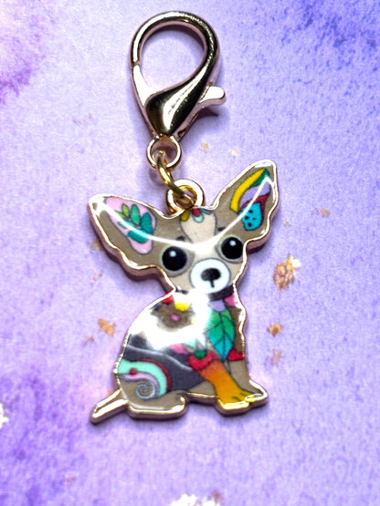 Chihuahua Purse Charms Bag Charms Keychain Charms Zipper Pulls Colorful Dog Accessories Gift for Chihuahua Lovers Dog Lovers Pet Lovers