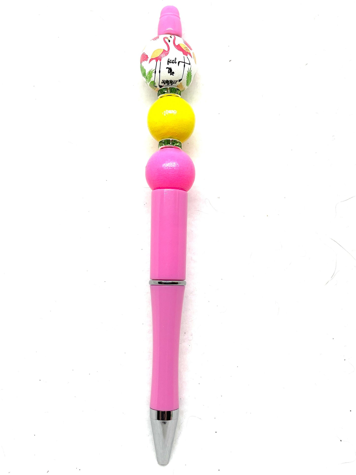 Flamingo Beaded Pens, Fun Flamingo Pens, Flamingo Lover's Pens, Free Refills, Black Ink, My Katz Designs