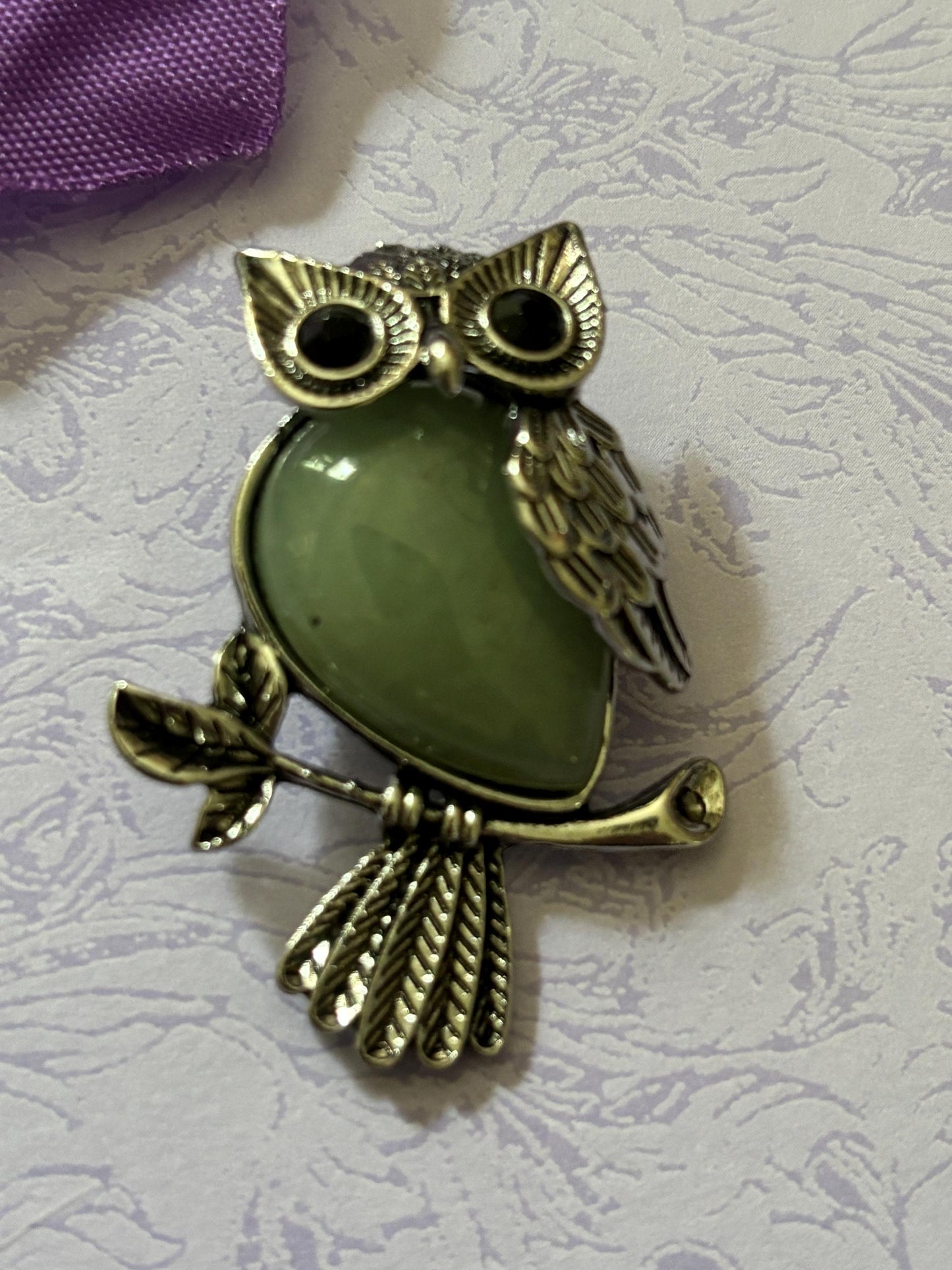 Statement Stone and Silver Owl Pendants Natural Gemstone Necklace with Leather Cord Silver Plated Accents Unique Gift for Owl Lovers