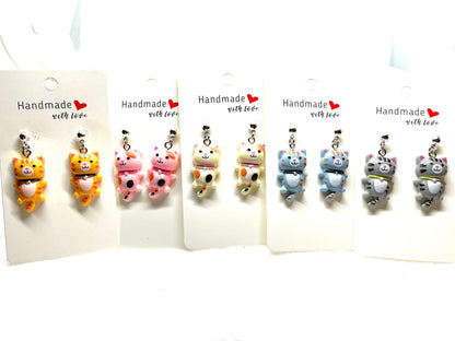 Cute Cat Earrings, Cat Earrings, Cat Jewelry, Feline Jewelry, Feline Earrings, Cat Mom Jewery, Cat Lovers Earrings, Girl's Cat Earrings