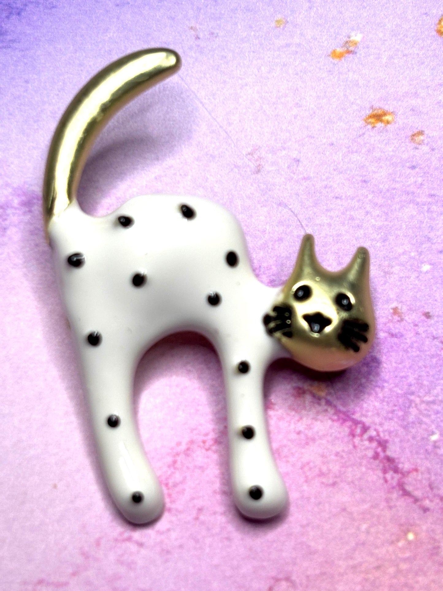 Polka Dot Cat Broaches Pins Colorful Cat Jewelry Cute Spotted Kitty Broach Fun Animal Accessory with 4 Unique Cat Styles for Women