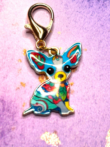 Chihuahua Purse Charms Bag Charms Keychain Charms Zipper Pulls Colorful Dog Accessories Gift for Chihuahua Lovers Dog Lovers Pet Lovers